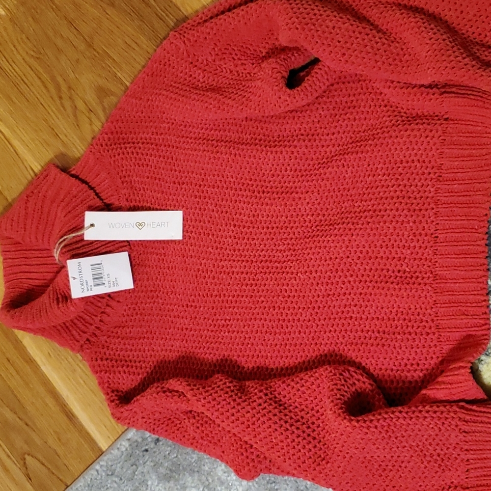 Woman's red sweater